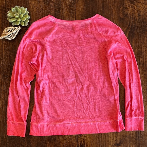 Sundance | Pink Embroidered Crewneck Long Sleeve Shirt, Size Medium - Picture 2 of 6